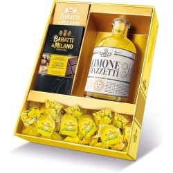 Baratti & Milano - Cofanetto Degustazione con Bottiglia Liquore di Limoncello Mazzetti con Praline e 2 Tavolette 300 gr.