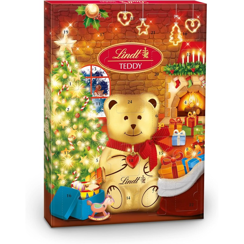 Lindt Calendario dell Avvento Orsetto: 24 Cioccolatini Cioccolato al Latte