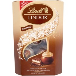 Lindt Lindor Cornet Tiramisu, Confezione di praline di cioccolato Lindt al gusto Tiramisu, Praline Lindor con guscio croccante e