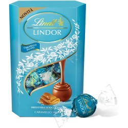 Lindt Lindor Praline di Cioccolato al Latte con Ripieno al Caramello Salato, 16 Cioccolatini