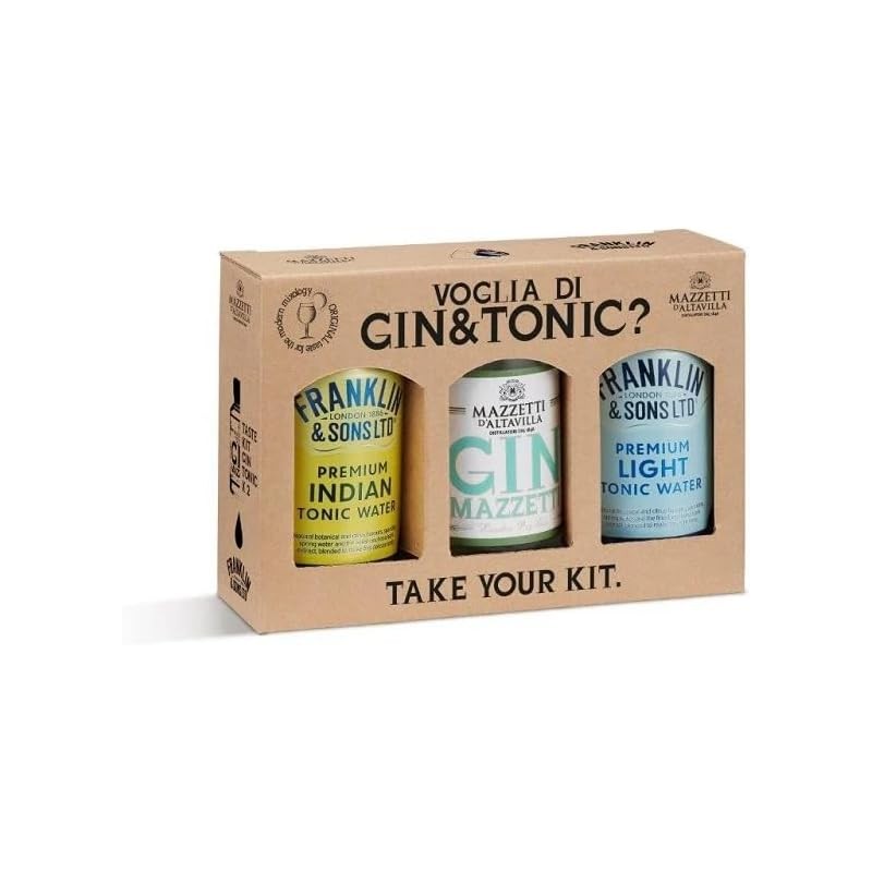 Mazzetti - Kit Baby Gin & Tonic (1 Bottiglia 10 cl Gin 42° + 2 Lattine Tonica Franklin & Sons® 15 cl)