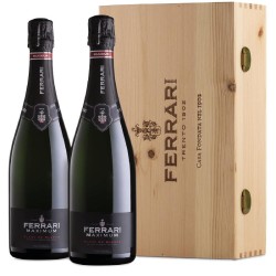 Ferrari Maximum Blanc de Blnacs Cassetta Legno 2 Bottiglie 75cl